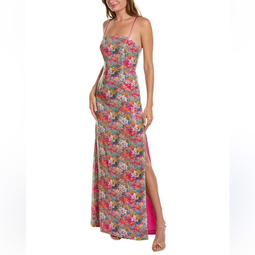 Ramy Brook Pink Multicolor Floral Maxi Dress